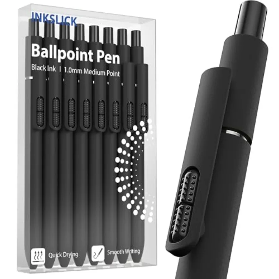8 Pcs Black Ballpoint Pens - 1mm Medium Point Black Ink Pens Smooth Writing Fidget Pen for Men Women Nurse Teacher Office Schoo
8 Pcs Black Ballpoint Pens - 1mm Medium Point Black Ink Pens Smooth Writing Fidget Pen for Men Women Nurse Teacher Office Schoo