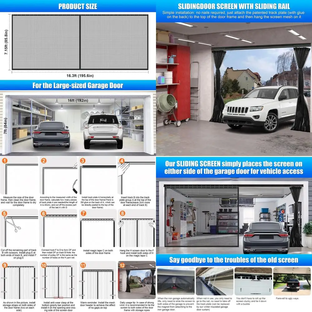 Выдвижной экран для гаражных ворот автомобиля 16x7 футов с магнитной застежкой и более толстым, 265 г/ ㎡ Сетка
Выдвижной экран для гаражных ворот автомобиля 16x7 футов с магнитной застежкой и более толстым, 265 г/ ㎡ Сетка