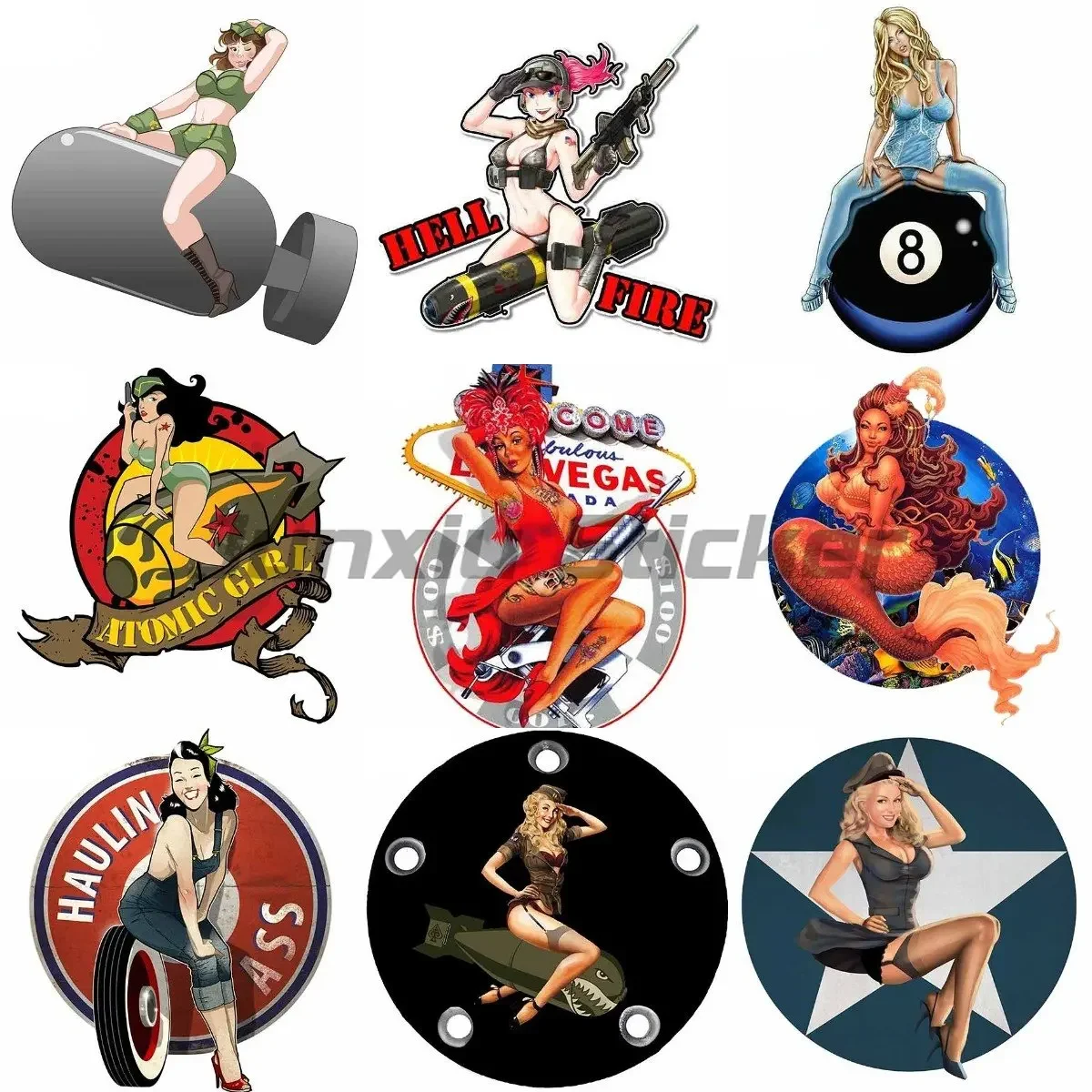 Retro Pin Up 3D Sexy Girl PVC Sticker for Car Truck Van Motorcycle Bicycle Bumper Wall Window Decal Accessories 
Retro Pin Up 3D Sexy Girl PVC Sticker for Car Truck Van Motorcycle Bicycle Bumper Wall Window Decal Accessories