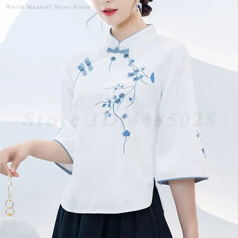 New Chinese Style Traditional Qipao Shirt Tradition Hanfu Clothing Set Ancient Embroidery Flower Cheongsam Blouse Oversized 5XL
New Chinese Style Traditional Qipao Shirt Tradition Hanfu Clothing Set Ancient Embroidery Flower Cheongsam Blouse Oversized 5XL