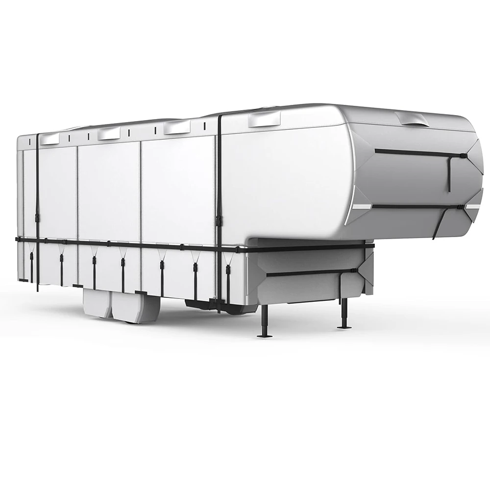 Wholesale OEM Customization Waterproof Rip-Stop 5th Wheel RV Cover UV Resistant Anti-tear Durable RV Cover with Windproof Straps
Wholesale OEM Customization Waterproof Rip-Stop 5th Wheel RV Cover UV Resistant Anti-tear Durable RV Cover with Windproof Straps