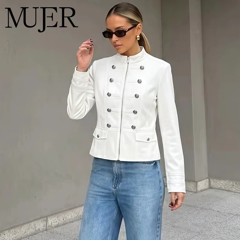 MUJER Button Women's Tailoring Blazers High Collar Fitted Coat Woman Long Sleeve Office Blazer Woman Holiday New Women's Jackets
MUJER Button Women's Tailoring Blazers High Collar Fitted Coat Woman Long Sleeve Office Blazer Woman Holiday New Women's Jackets
