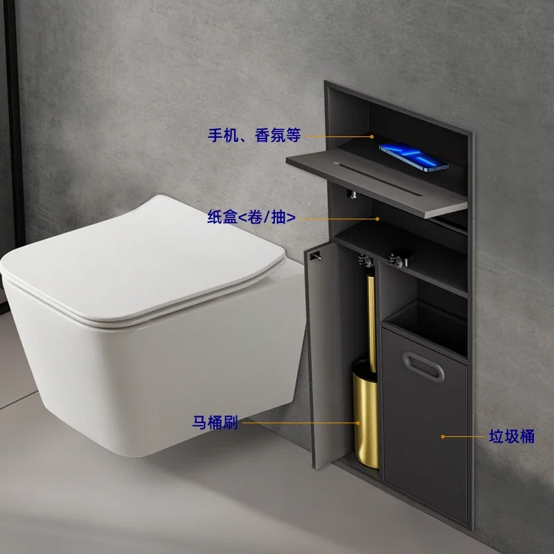 Stainless steel trash can alcove, toilet storage, toilet upper shelf, toilet, bathroom built-in metal alcove
Stainless steel trash can alcove, toilet storage, toilet upper shelf, toilet, bathroom built-in metal alcove