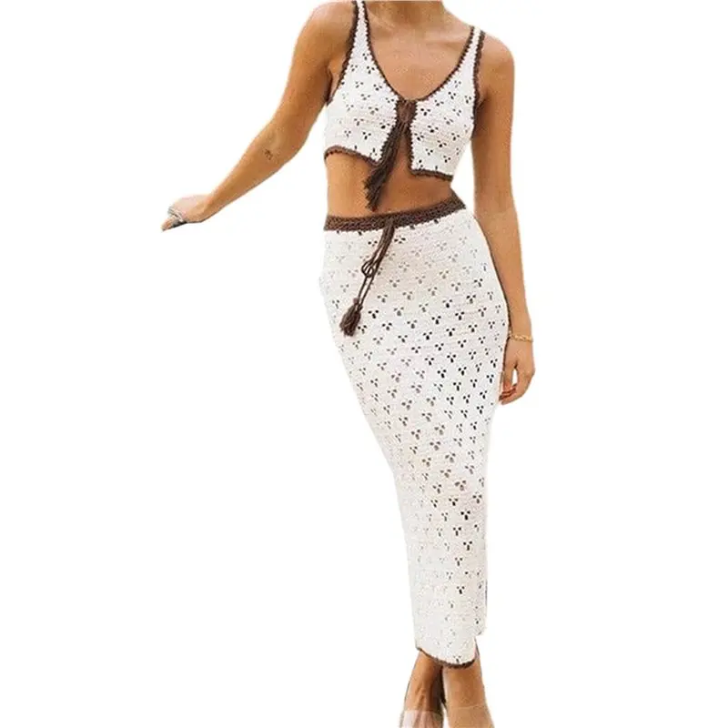 NEW-Women's Crochet 2 Piece Outfit, Sleeveless Crop Top And Maxi Skirt Set
NEW-Women's Crochet 2 Piece Outfit, Sleeveless Crop Top And Maxi Skirt Set