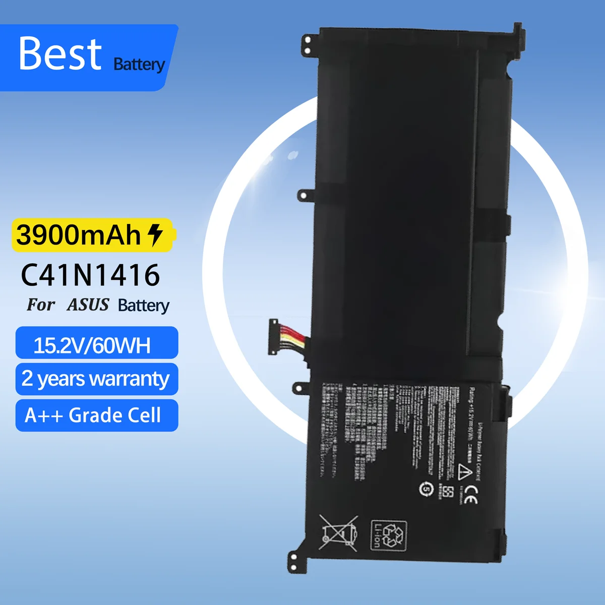 C41N1416 Laptop Battery for ASUS ZenBook Pro G501 G501J G501VW G501VJ G501JW G601J N501J UX501LW UX501J N501L
C41N1416 Laptop Battery for ASUS ZenBook Pro G501 G501J G501VW G501VJ G501JW G601J N501J UX501LW UX501J N501L