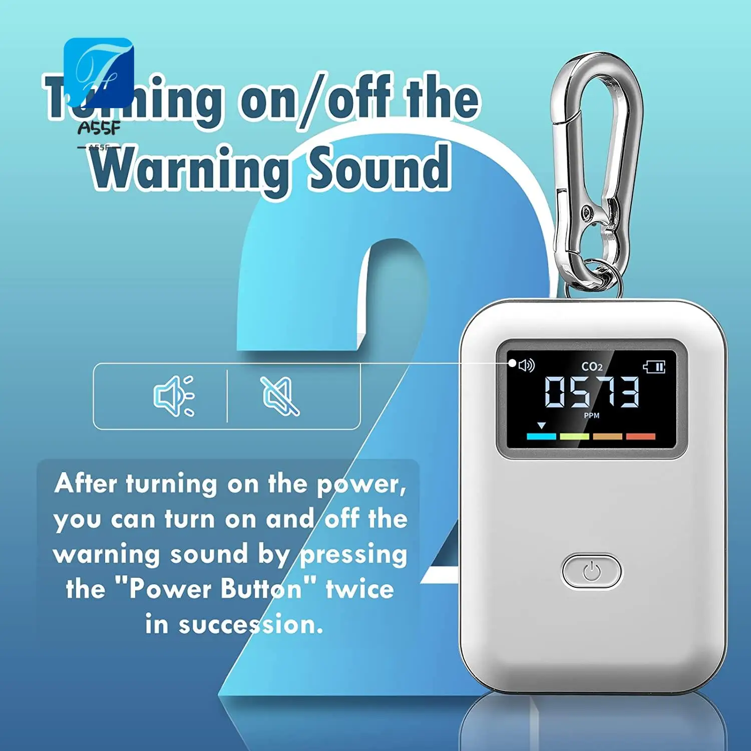 A55F-Mobile CO2 Monitor NDIR Sensor Carbon Dioxide Indoor CO2 Testing Manager NDIR Sensor With Hook
A55F-Mobile CO2 Monitor NDIR Sensor Carbon Dioxide Indoor CO2 Testing Manager NDIR Sensor With Hook