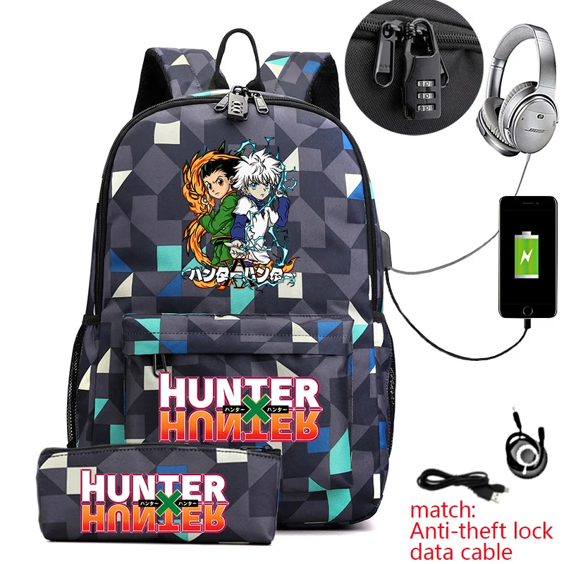 Hunter x Hunter Anime Print Student Backpack Anti-Theft Casual Daypack with Pencil Case for Boys Girls School Bag
Hunter x Hunter Anime Print Student Backpack Anti-Theft Casual Daypack with Pencil Case for Boys Girls School Bag