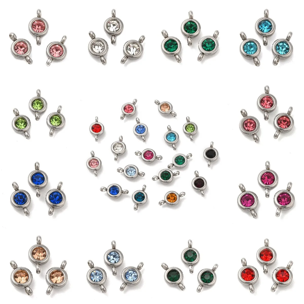 100pcs 304 Stainless Steel Single Pendant Rhinestone Connector Charms Flat Round Links Charms for Bracelet Jewelry Making
100pcs 304 Stainless Steel Single Pendant Rhinestone Connector Charms Flat Round Links Charms for Bracelet Jewelry Making