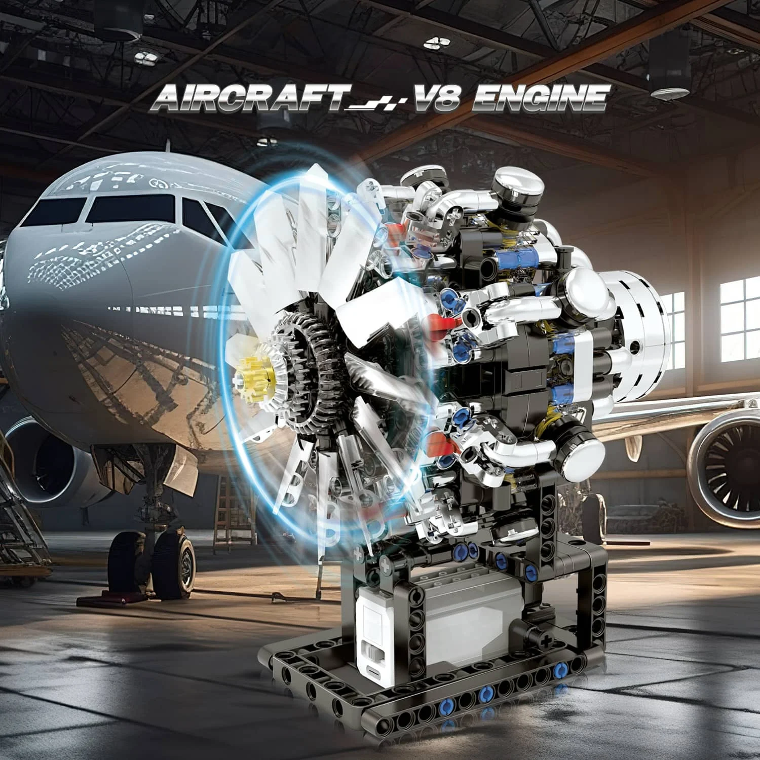 Electric building block toy set for aircraft engines - Technological mechanical engine model
Electric building block toy set for aircraft engines - Technological mechanical engine model