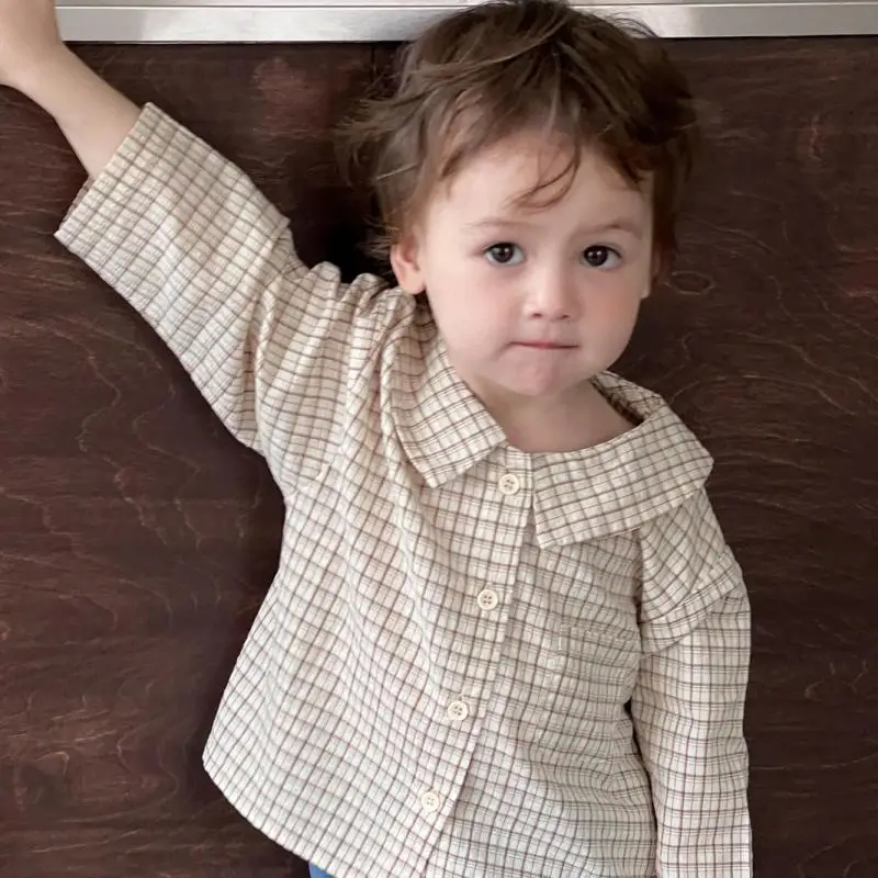2025 Spring New Baby Boy Lapel Plaid Shirts Infant Girl Long Sleeve Tops Cute Toddler Loose Casual Shirt Children Clothes
2025 Spring New Baby Boy Lapel Plaid Shirts Infant Girl Long Sleeve Tops Cute Toddler Loose Casual Shirt Children Clothes