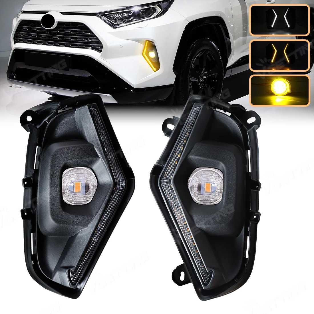 LED Front Bumper Fog Lamp DRL For Toyota RAV4 2019 2020 2021 2022-2025 Daytime Running Lights Yellow Turn Signal Foglight Frame
LED Front Bumper Fog Lamp DRL For Toyota RAV4 2019 2020 2021 2022-2025 Daytime Running Lights Yellow Turn Signal Foglight Frame
