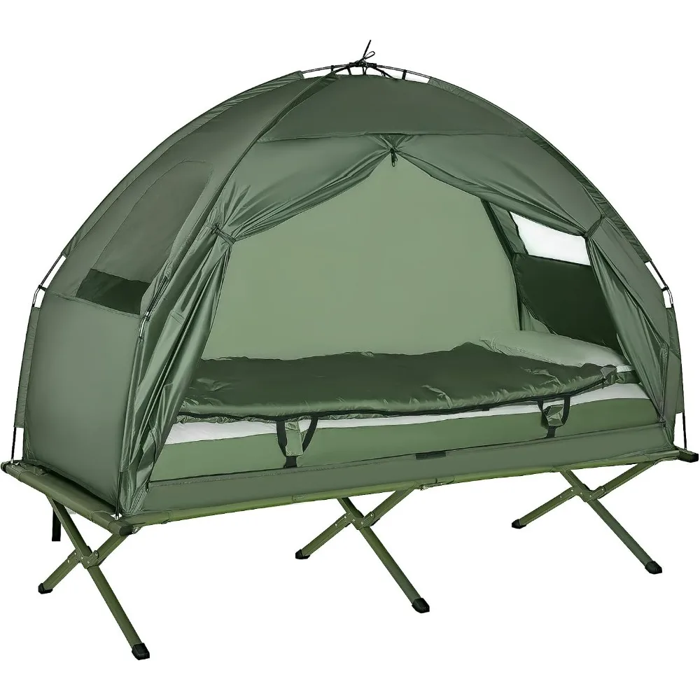 Folding Tent Cot Combo with Mattress, Pillow, Sleeping Bag, Cover, Carry Bag, Off Ground for Hiking, Backpacking, Picnic
Folding Tent Cot Combo with Mattress, Pillow, Sleeping Bag, Cover, Carry Bag, Off Ground for Hiking, Backpacking, Picnic