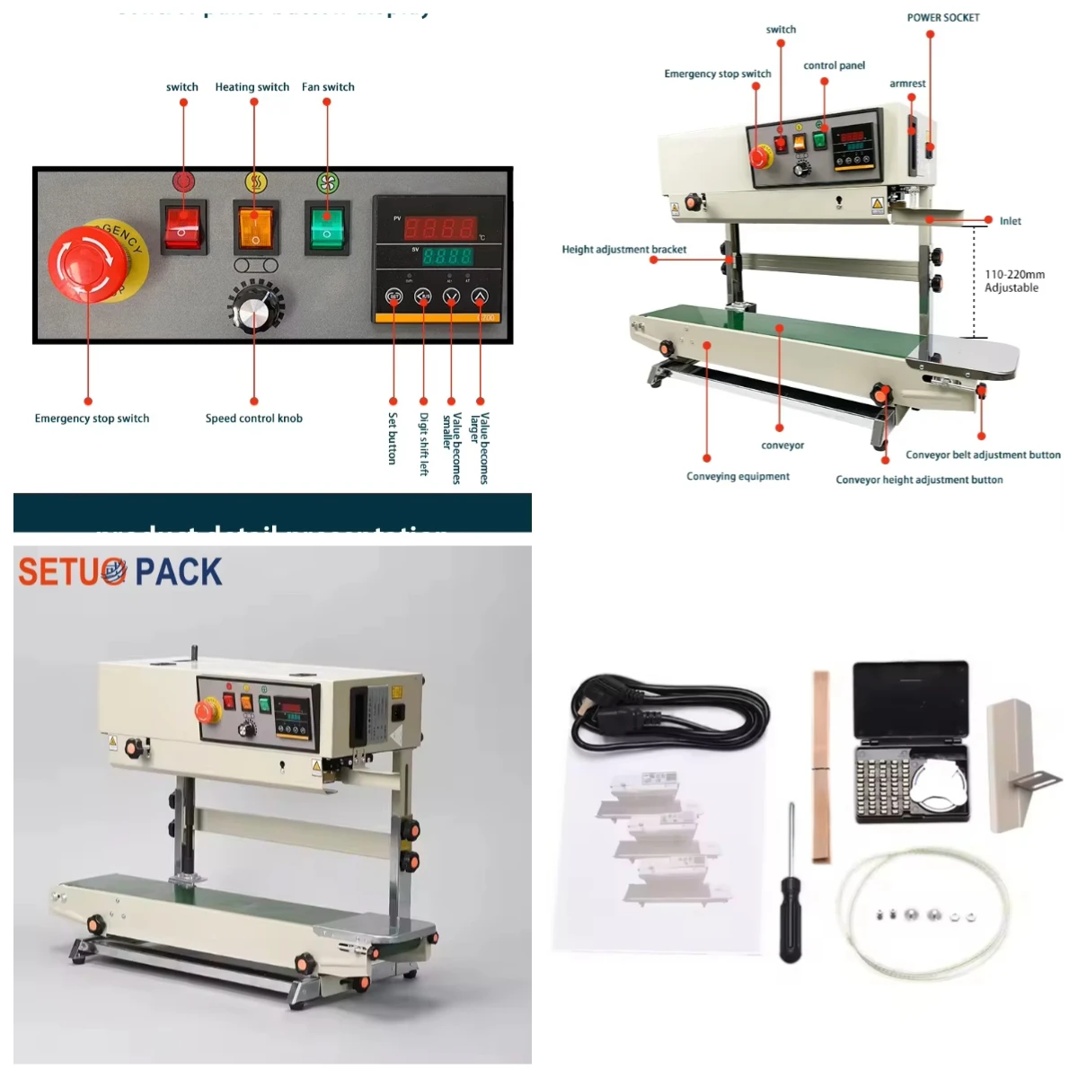 STLFR770 Vertical Plastic Bag Sealer Automatic Continuous Shrink Sealing Machine Foil Sealing Bag Sealer
STLFR770 Vertical Plastic Bag Sealer Automatic Continuous Shrink Sealing Machine Foil Sealing Bag Sealer
