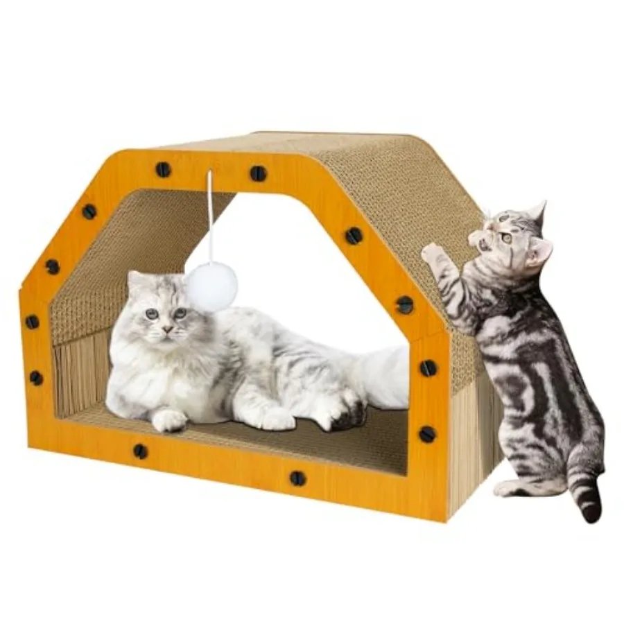 Cardboard Cat House - Large Cardboard Cat Scratcher Cozy Cats Lounger as Tunnel and Sofa, Cat Scratcher for Indoor Cats, Safe a
Cardboard Cat House - Large Cardboard Cat Scratcher Cozy Cats Lounger as Tunnel and Sofa, Cat Scratcher for Indoor Cats, Safe a