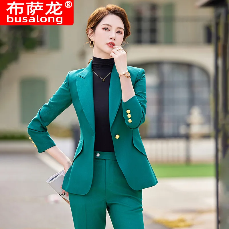 2024Spring and Autumn New Green Long-Sleeved Professional Small Suit Collar Jacket Women's Pants Two-Piece Suit Fashion Fashion
2024Spring and Autumn New Green Long-Sleeved Professional Small Suit Collar Jacket Women's Pants Two-Piece Suit Fashion Fashion