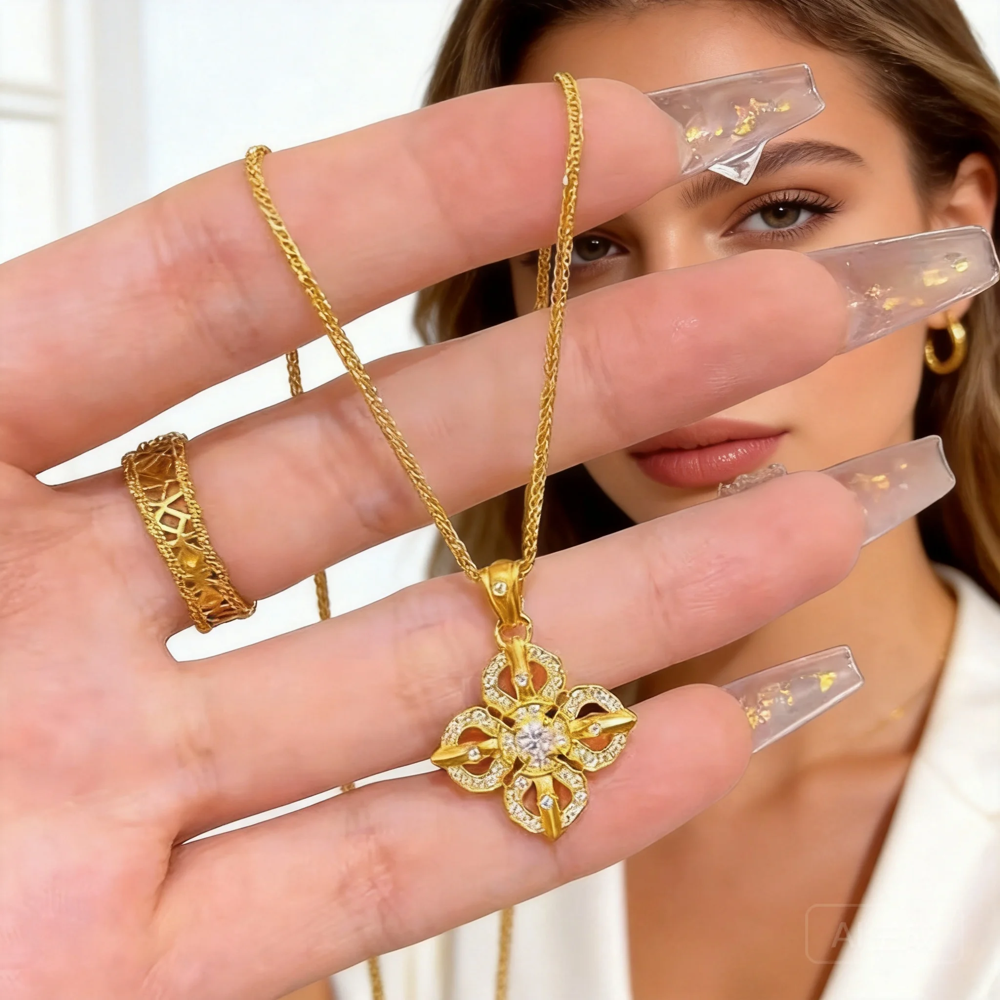 2026 Light Luxury Ancient Chinese Sand Gold Plated Cross Vajra Pendant Necklace Full Inlaid Zircon Long Color Retaining Clavicle
2026 Light Luxury Ancient Chinese Sand Gold Plated Cross Vajra Pendant Necklace Full Inlaid Zircon Long Color Retaining Clavicle