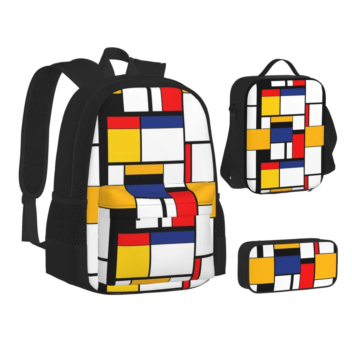 Funny Piet Mondrian Minimalist De Stijl Modern Art Backpacks Bookbag School Bags Rucksack Lunch Bag Pen Bag Three-Piece Set
Funny Piet Mondrian Minimalist De Stijl Modern Art Backpacks Bookbag School Bags Rucksack Lunch Bag Pen Bag Three-Piece Set