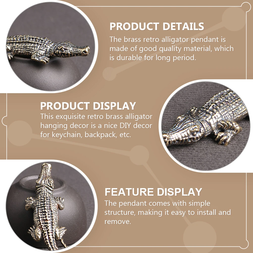 3pcs Crocodile Alligator Pendant Retro Brass Small DIY Hanging Brass Craft Desktop Decor Charm Craft Jewelry Parts
3pcs Crocodile Alligator Pendant Retro Brass Small DIY Hanging Brass Craft Desktop Decor Charm Craft Jewelry Parts