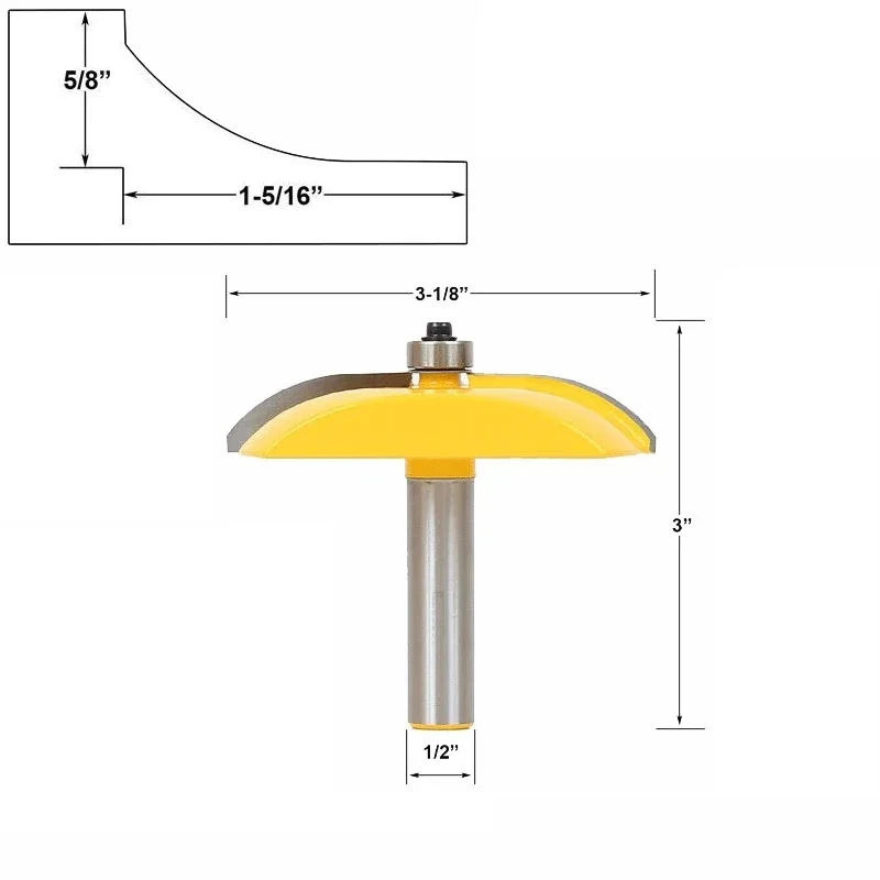 1pc 12MM 1/2" Shank Raised Panel Router Bit Cove Door Milling Cutter Woodworking Cutting Tenon for Wood Tools
1pc 12MM 1/2" Shank Raised Panel Router Bit Cove Door Milling Cutter Woodworking Cutting Tenon for Wood Tools