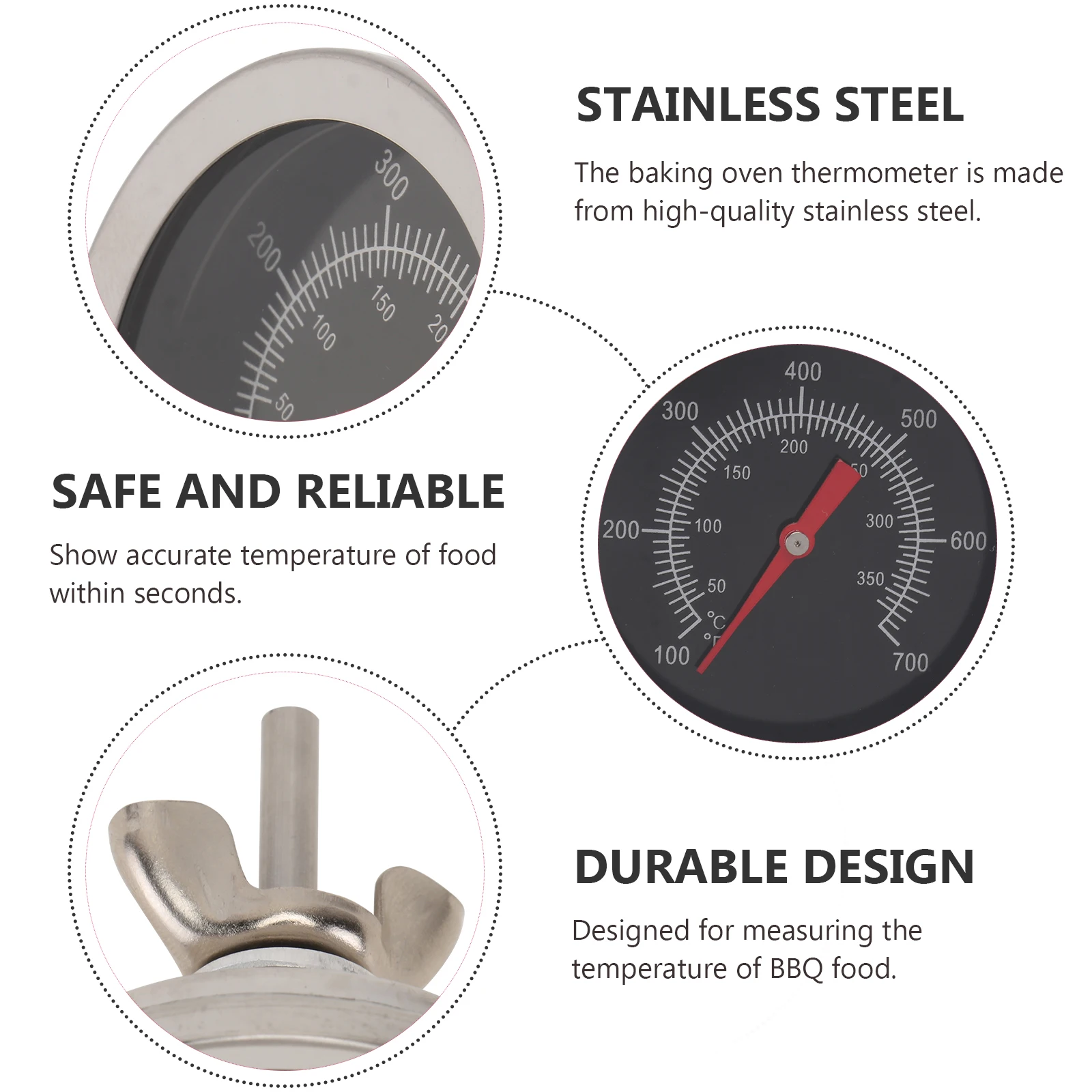 1pc Stainless Steel Oven Thermometer Baking Bbq 100-350℃ Accurate Temperature Gauge Household Cooking Grilling Thermometer 
1pc Stainless Steel Oven Thermometer Baking Bbq 100-350℃ Accurate Temperature Gauge Household Cooking Grilling Thermometer