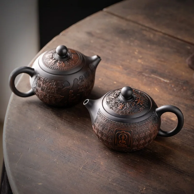 Jianshui Clay Purple Pottery Carving Teapot Hand Painted Antique Relief Teapot Household Teapot Kungfu Tea Set Kettle
Jianshui Clay Purple Pottery Carving Teapot Hand Painted Antique Relief Teapot Household Teapot Kungfu Tea Set Kettle