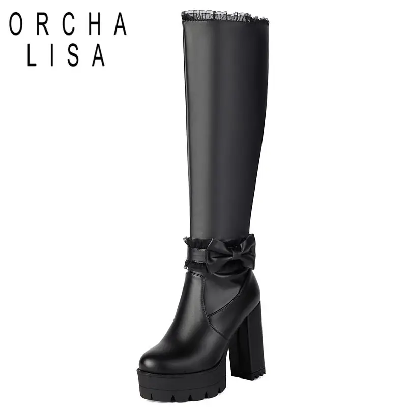 ORCHA LISA 2025 Sweet Women Dating Knee High Boots Round Toe Chunky Heels 11cm Platform 3.5cm Zipper Bowknot Plus Size 48 49 50
ORCHA LISA 2025 Sweet Women Dating Knee High Boots Round Toe Chunky Heels 11cm Platform 3.5cm Zipper Bowknot Plus Size 48 49 50