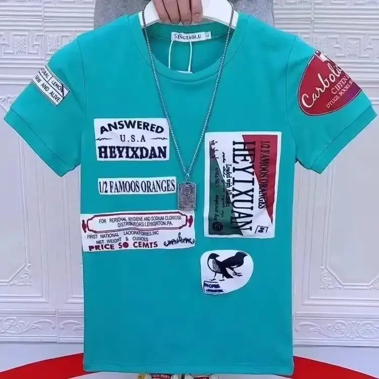 Pure Cotton New Summer Men's T-shirt with Printed Fashionable Casual and Versatile Trendy T-shirt
Pure Cotton New Summer Men's T-shirt with Printed Fashionable Casual and Versatile Trendy T-shirt