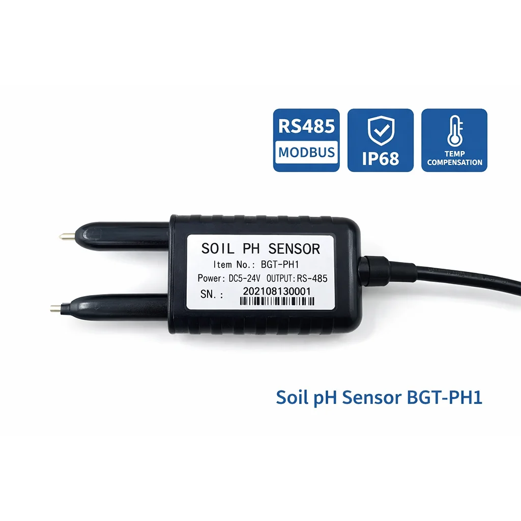 2026 Soil pH Meter Sensor for Greenhouse & Irrigation, IP68 Waterproof, RS485/RS232/UART Output
2026 Soil pH Meter Sensor for Greenhouse & Irrigation, IP68 Waterproof, RS485/RS232/UART Output