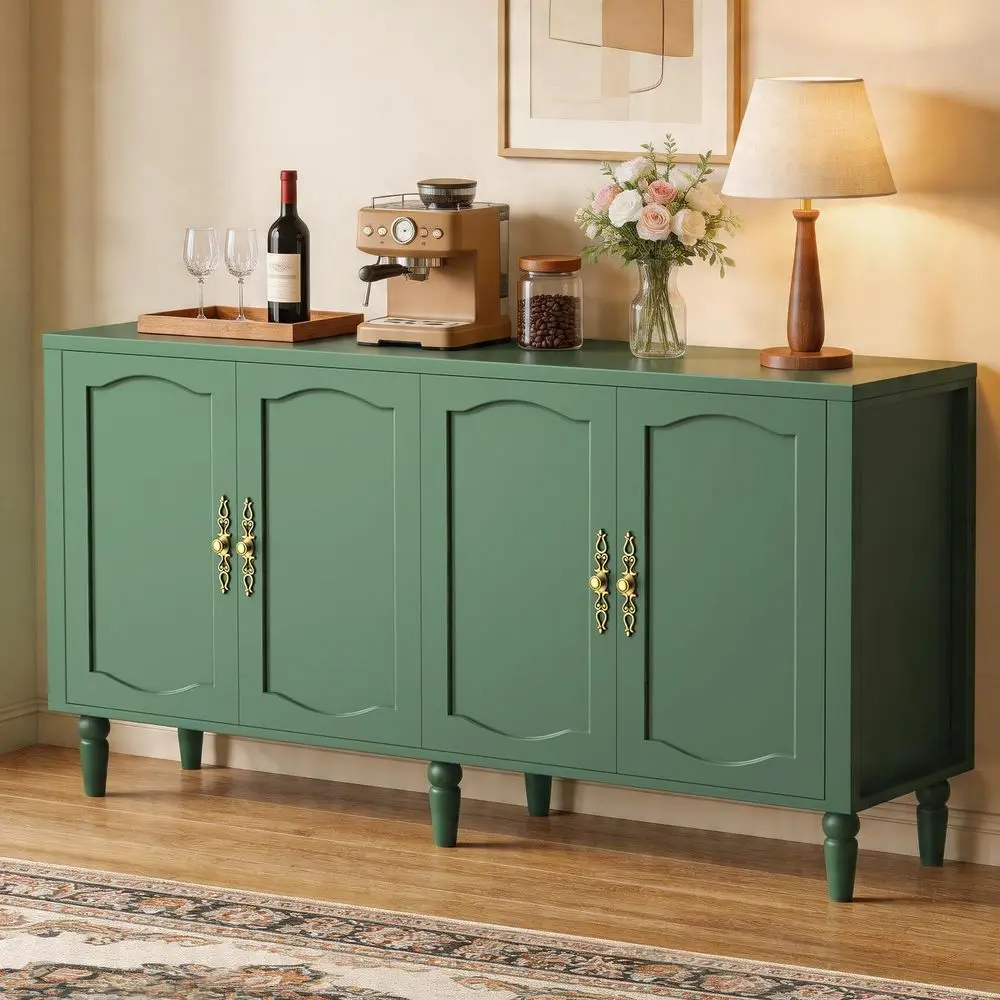 63 Sideboard Buffet Cabinet, Mid Century Modern Credenza Storage Cabinet with Carved Handle amp Adjustable Shelves, Buffet Tabl
63 Sideboard Buffet Cabinet, Mid Century Modern Credenza Storage Cabinet with Carved Handle amp Adjustable Shelves, Buffet Tabl
