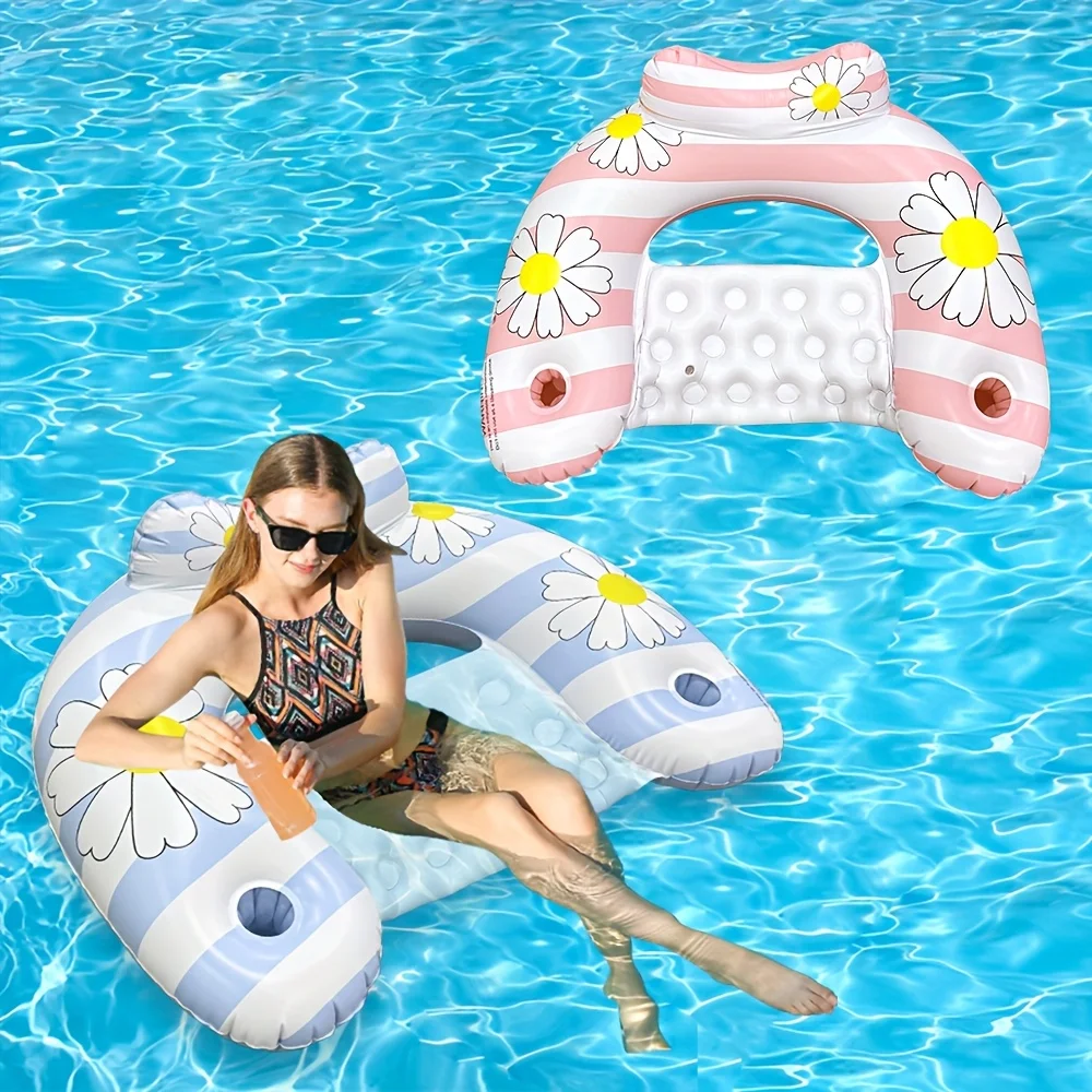 1pc Inflatable U-Shaped Daisy Pool Float with Backrest Durable PVC Floating Raft for Beach Lake Swimming Pool Party
1pc Inflatable U-Shaped Daisy Pool Float with Backrest Durable PVC Floating Raft for Beach Lake Swimming Pool Party