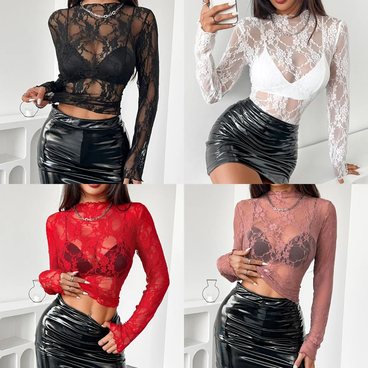 2025 Spring New Elegant Fashion Ladies Lace Ruffled Sexy Slim Fit Long Sleeve Tops Women Clothing
2025 Spring New Elegant Fashion Ladies Lace Ruffled Sexy Slim Fit Long Sleeve Tops Women Clothing