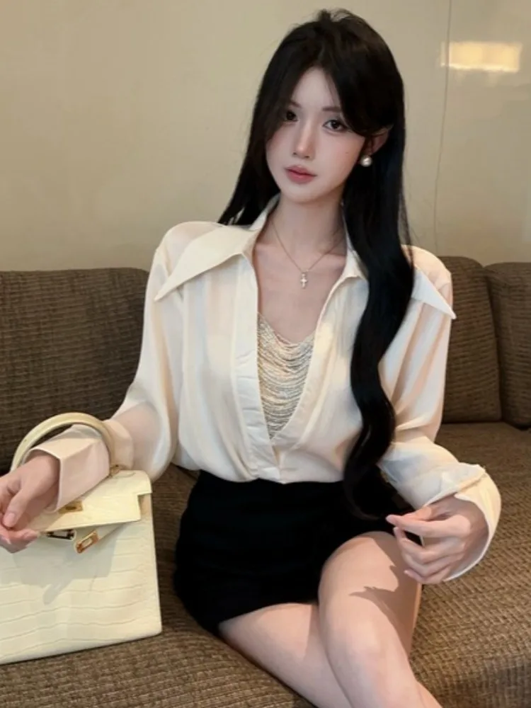 Elegant Long Sleeve Tassel Design Women's Shirt Fashionable Versatile Stand Collar High End Inner Wear Top City Walk Friendly
Elegant Long Sleeve Tassel Design Women's Shirt Fashionable Versatile Stand Collar High End Inner Wear Top City Walk Friendly