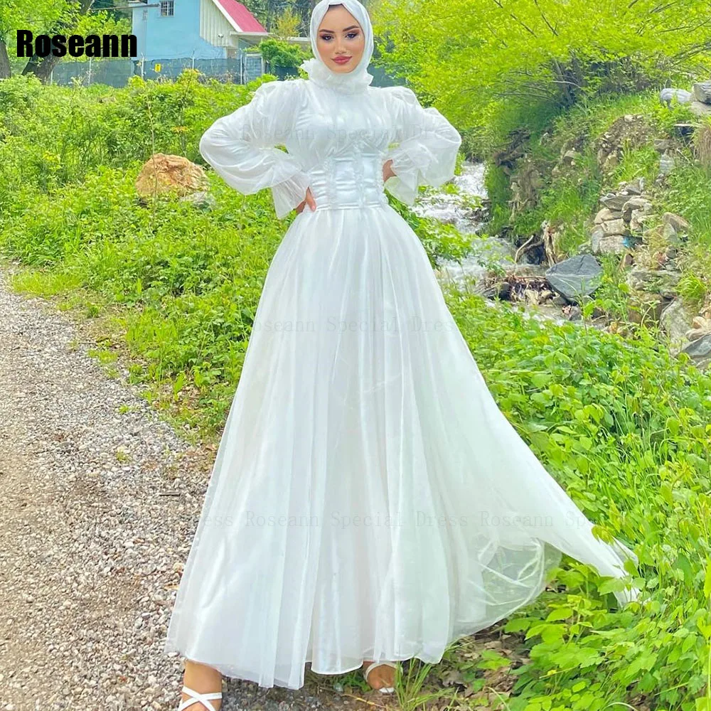 Muslim 2024 New Design Flowers High Collar A-line Wedding Dresses Tulle Draped Pleat Full Anke Length Bride Dress robe de mariée
Muslim 2024 New Design Flowers High Collar A-line Wedding Dresses Tulle Draped Pleat Full Anke Length Bride Dress robe de mariée