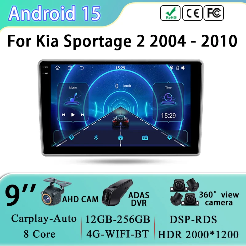 9 inch 4G Wifi Head Unit For Kia Sportage 2 2004 - 2010 Android 15 Car Radio GPS Navigation Stereo Multimedia Video Player dvd
9 inch 4G Wifi Head Unit For Kia Sportage 2 2004 - 2010 Android 15 Car Radio GPS Navigation Stereo Multimedia Video Player dvd