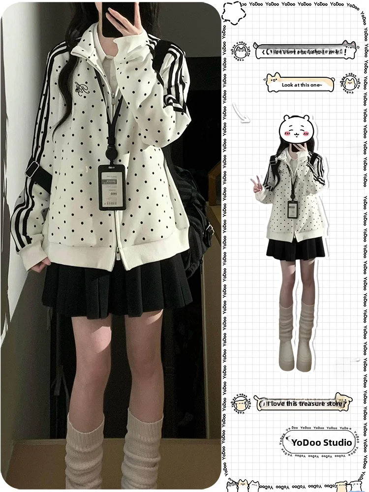 Polka Dot Gymnastics Outfit Long Sleeve Stand Collar Jacket Women's Korean Style Early Autumn Sport Versatile School Feel Out...
Polka Dot Gymnastics Outfit Long Sleeve Stand Collar Jacket Women's Korean Style Early Autumn Sport Versatile School Feel Out...