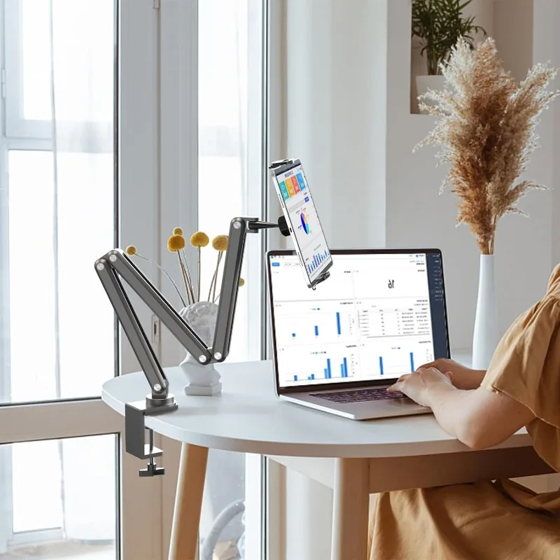 Aluminum Alloy Tablet Stand for Desk, Adjustable Foldable Arm Holder Mount Compatible with
Aluminum Alloy Tablet Stand for Desk, Adjustable Foldable Arm Holder Mount Compatible with