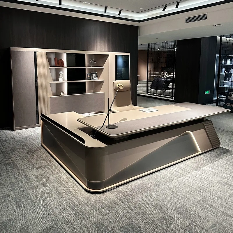 Light luxury, high-end boss, large class desk, president's desk, minimalist modern chairperson's office
Light luxury, high-end boss, large class desk, president's desk, minimalist modern chairperson's office
