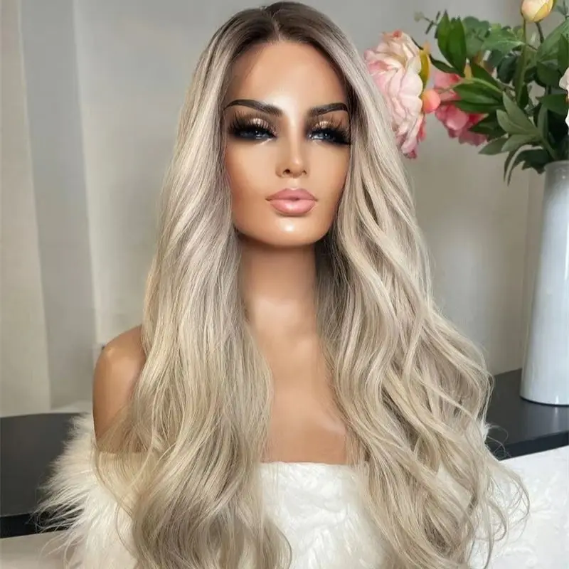 Бесшовный парик с предварительно проработанной линией роста волос 13x4, омбре, пепельно-платиновый блонд, HD кружевной фронтальный парик, термостойкий, из высококачественного синтетического волокна, для женщин
Бесшовный парик с предварительно проработанной линией роста волос 13x4, омбре, пепельно-платиновый блонд, HD кружевной фронтальный парик, термостойкий, из высококачественного синтетического волокна, для женщин