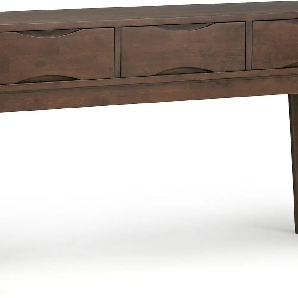 54 Wide Hardwood Sofa Table in Walnut Brown, Mid-Century Modern Storage Table with 3 Drawers for Entryway or Living Room
54 Wide Hardwood Sofa Table in Walnut Brown, Mid-Century Modern Storage Table with 3 Drawers for Entryway or Living Room