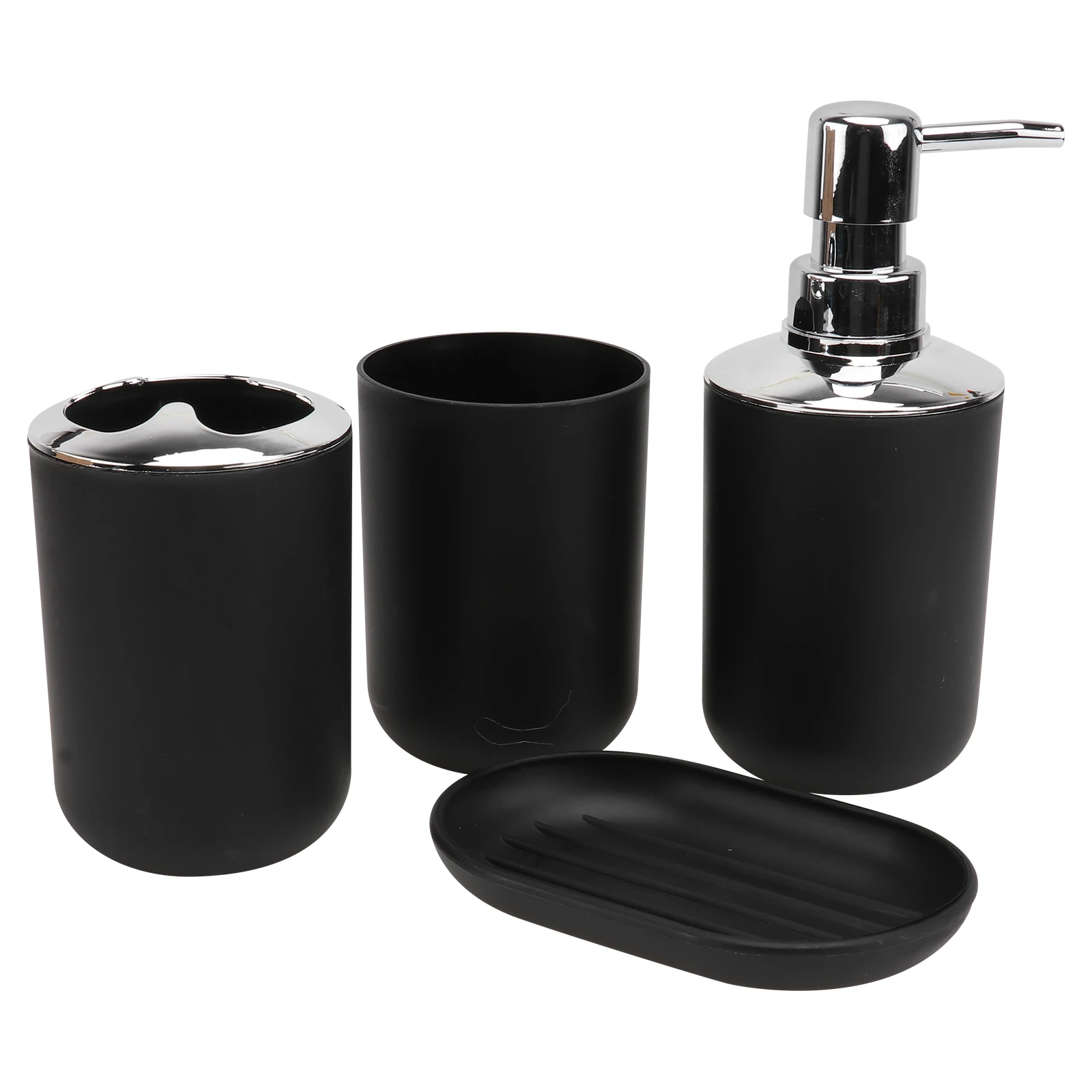 4 Piece Wash Set Black Bathroom Accessories Toothbrush Cup Gargle Cup Smooth Easy Clean Simple Style
4 Piece Wash Set Black Bathroom Accessories Toothbrush Cup Gargle Cup Smooth Easy Clean Simple Style