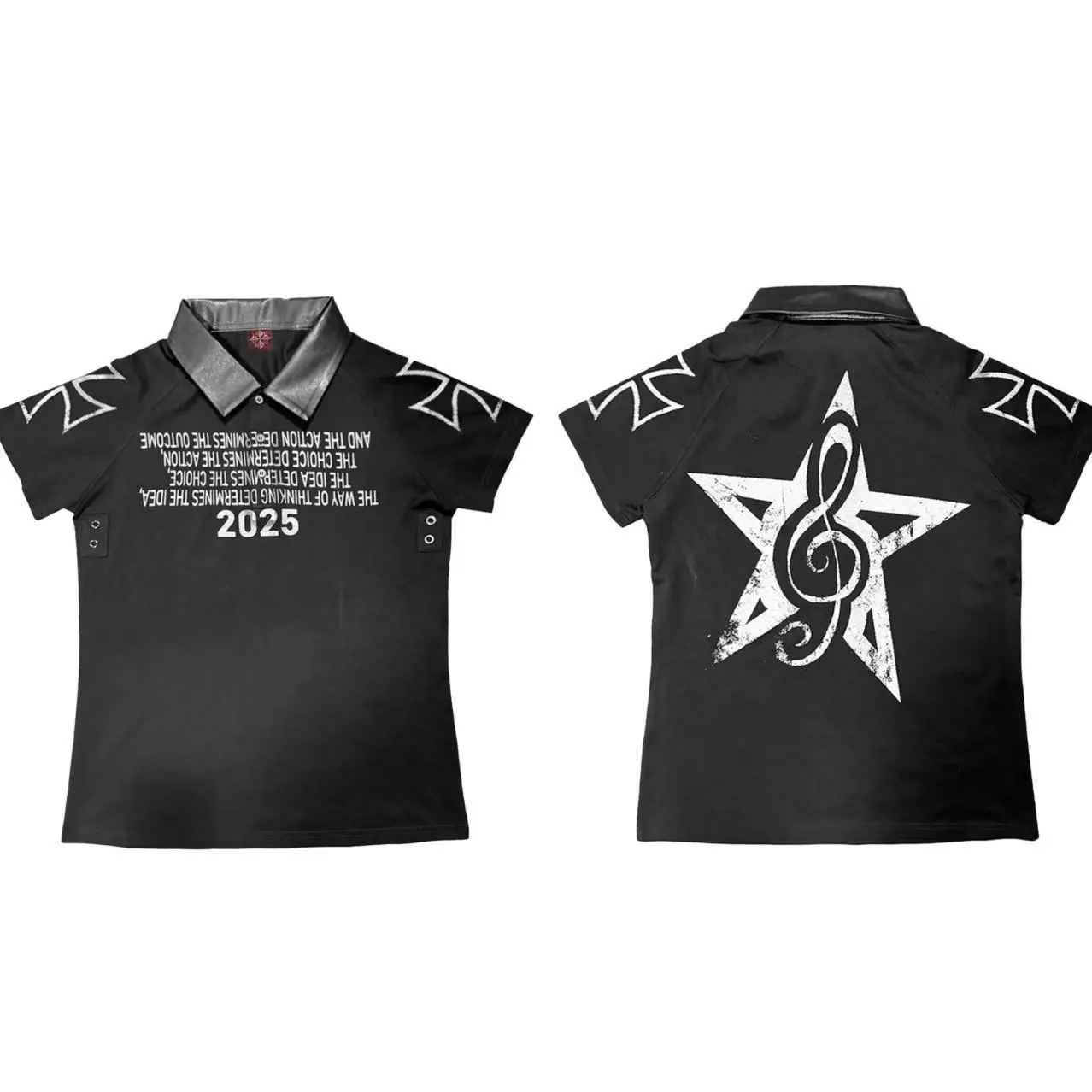 Trendy brand dark slogan graphic t shirts splicing PU leather POLO shirt front shoulder slim fit short sleeved Tee men shirts
Trendy brand dark slogan graphic t shirts splicing PU leather POLO shirt front shoulder slim fit short sleeved Tee men shirts
