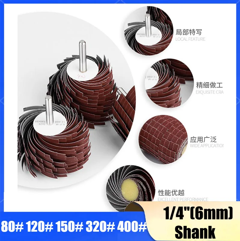1/2Pcs 6mm Shank 80~400 Grit Sanding Cloth Wheel Wood Metal Abrasive Grinding Head Derusting Buffing Polishing Curved Surface
1/2Pcs 6mm Shank 80~400 Grit Sanding Cloth Wheel Wood Metal Abrasive Grinding Head Derusting Buffing Polishing Curved Surface