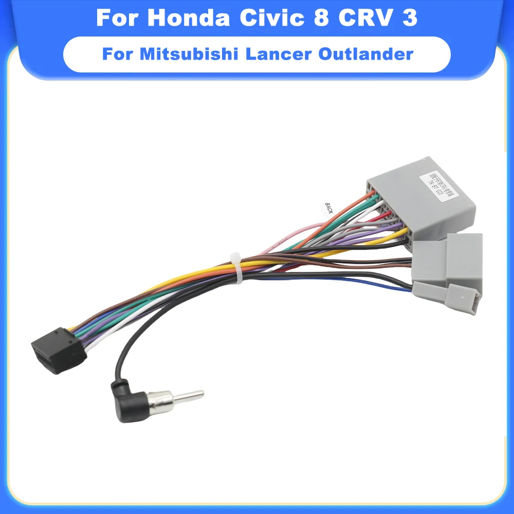 Жгут проводов радиоприемника Mitsubishi Lancer Outlander, 16-контактный разъем на 17-контактный разъем для Honda Civic 8 CRV 3 Android, кабельный адаптер
Жгут проводов радиоприемника Mitsubishi Lancer Outlander, 16-контактный разъем на 17-контактный разъем для Honda Civic 8 CRV 3 Android, кабельный адаптер
