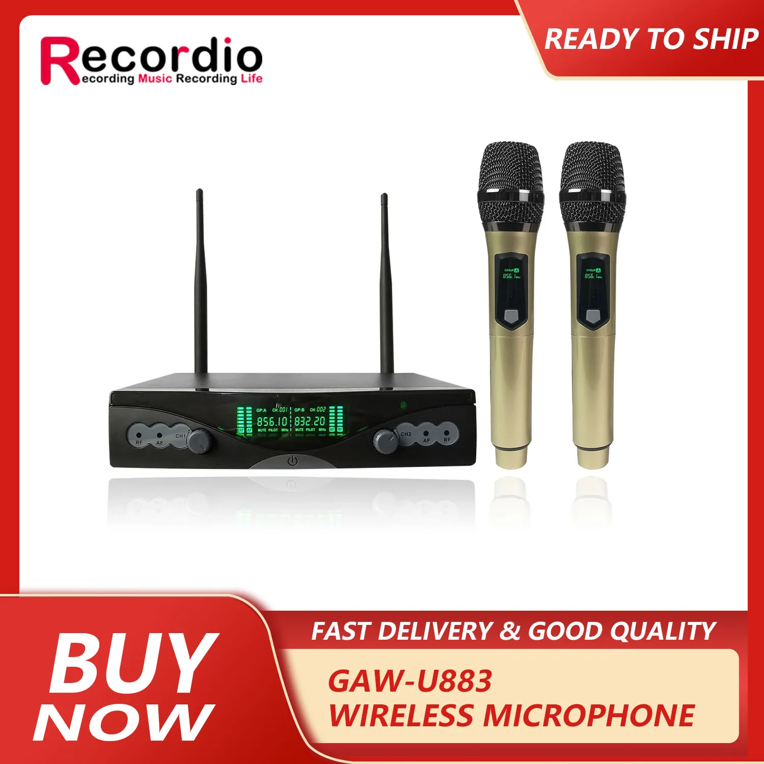 GAW-U883 Professional KTV Stage Performance Home Karaoke UHF Wireless Microphone
GAW-U883 Professional KTV Stage Performance Home Karaoke UHF Wireless Microphone