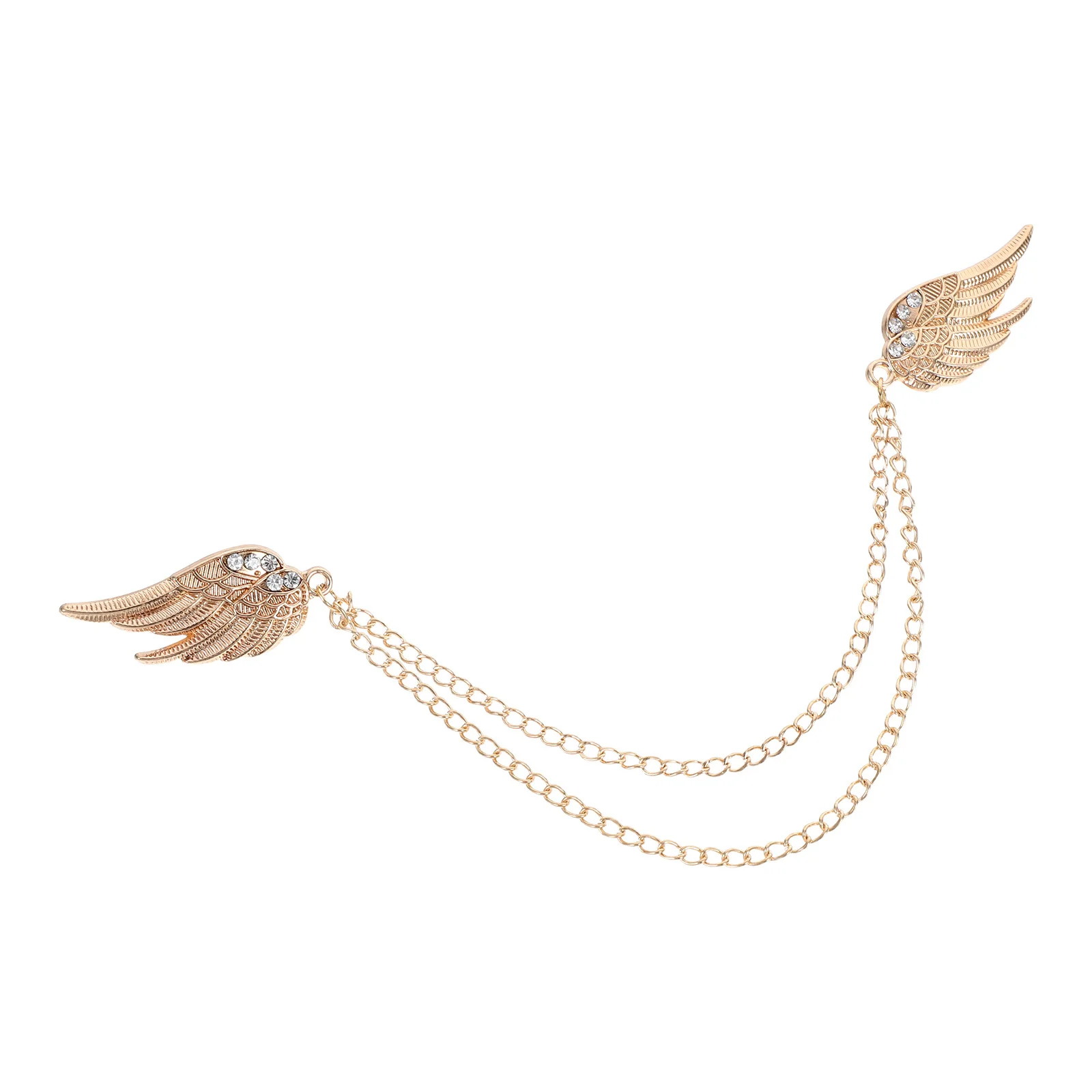 Angel Wing Tassel Chain Brooch Metal Lapel Pin Suit Collar Pin Coat Rhinestone Men Accessories Golden Chain Brooch
Angel Wing Tassel Chain Brooch Metal Lapel Pin Suit Collar Pin Coat Rhinestone Men Accessories Golden Chain Brooch