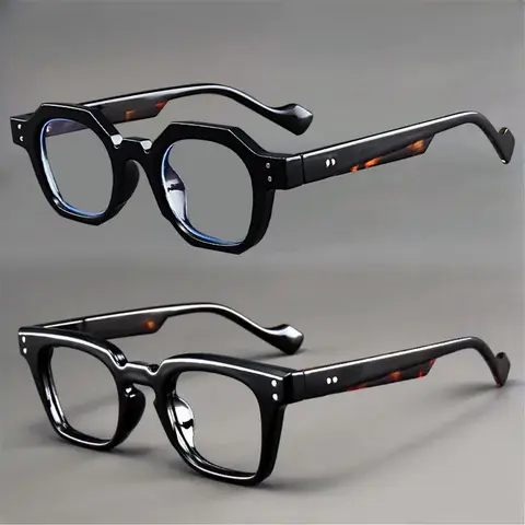 2-pack Black Tortoiseshell Square Frame Fashion Reading Glasses, Unisex, Stylish and Versatile, Suitable for Places Where Magnif