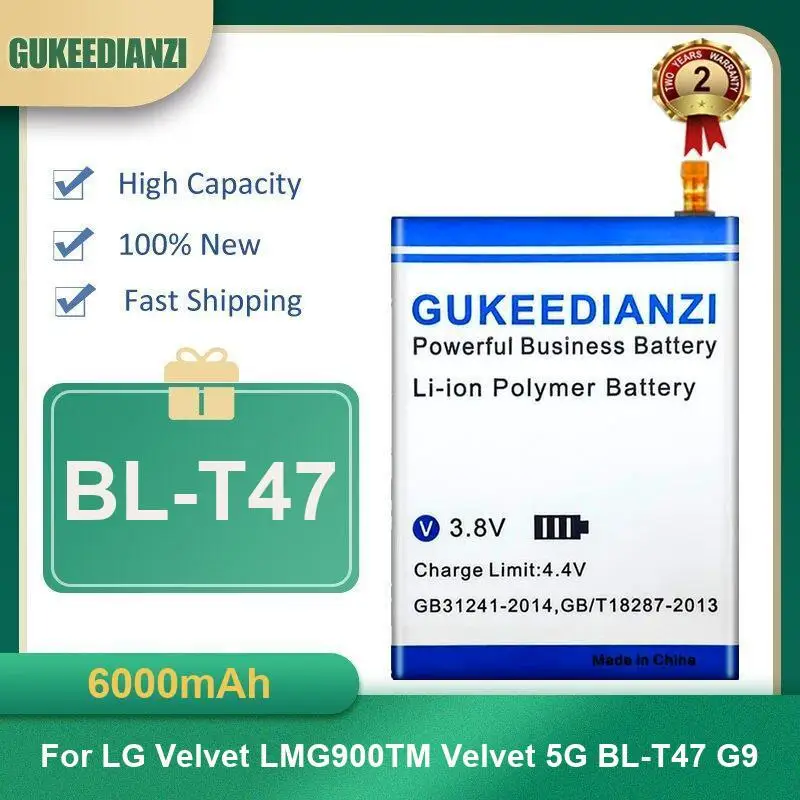 6000mAh BL-T47 Mobile Phone Battery For LG Velvet LMG900TM Velvet 5G BL-T47 G9 High Capacity
6000mAh BL-T47 Mobile Phone Battery For LG Velvet LMG900TM Velvet 5G BL-T47 G9 High Capacity