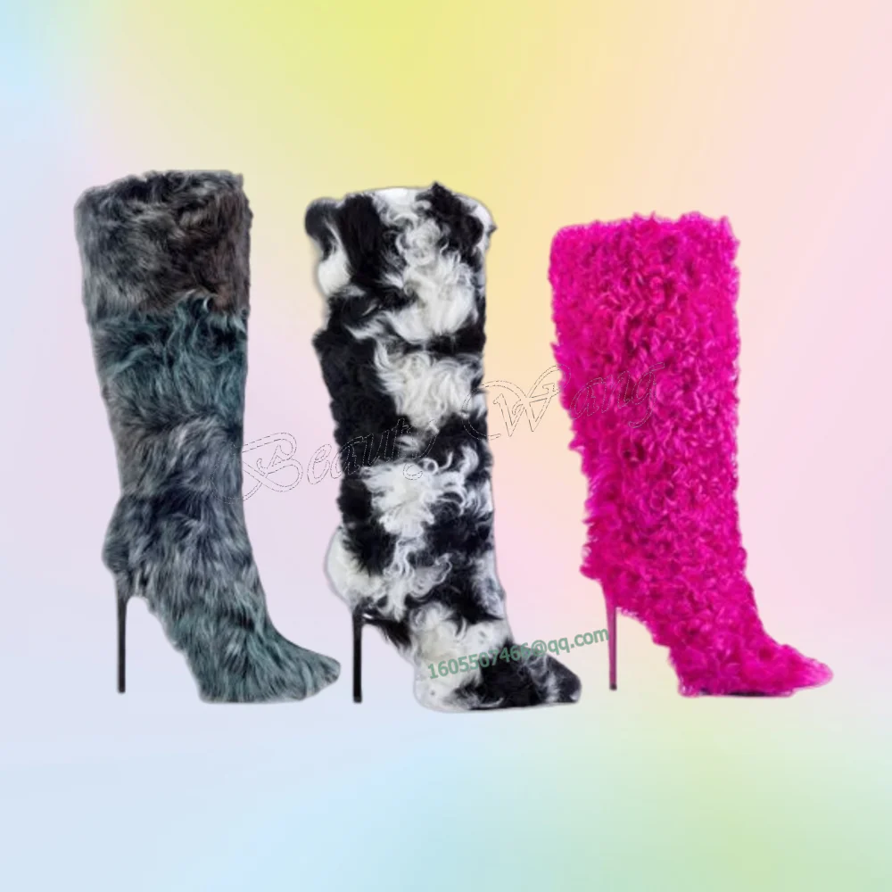 Black White Sheep Fur Like Boots Heel Novel Style Shoes Pointed Toe Stilettos High Heels for Women Shoes New Zapatos Para Mujere
Black White Sheep Fur Like Boots Heel Novel Style Shoes Pointed Toe Stilettos High Heels for Women Shoes New Zapatos Para Mujere