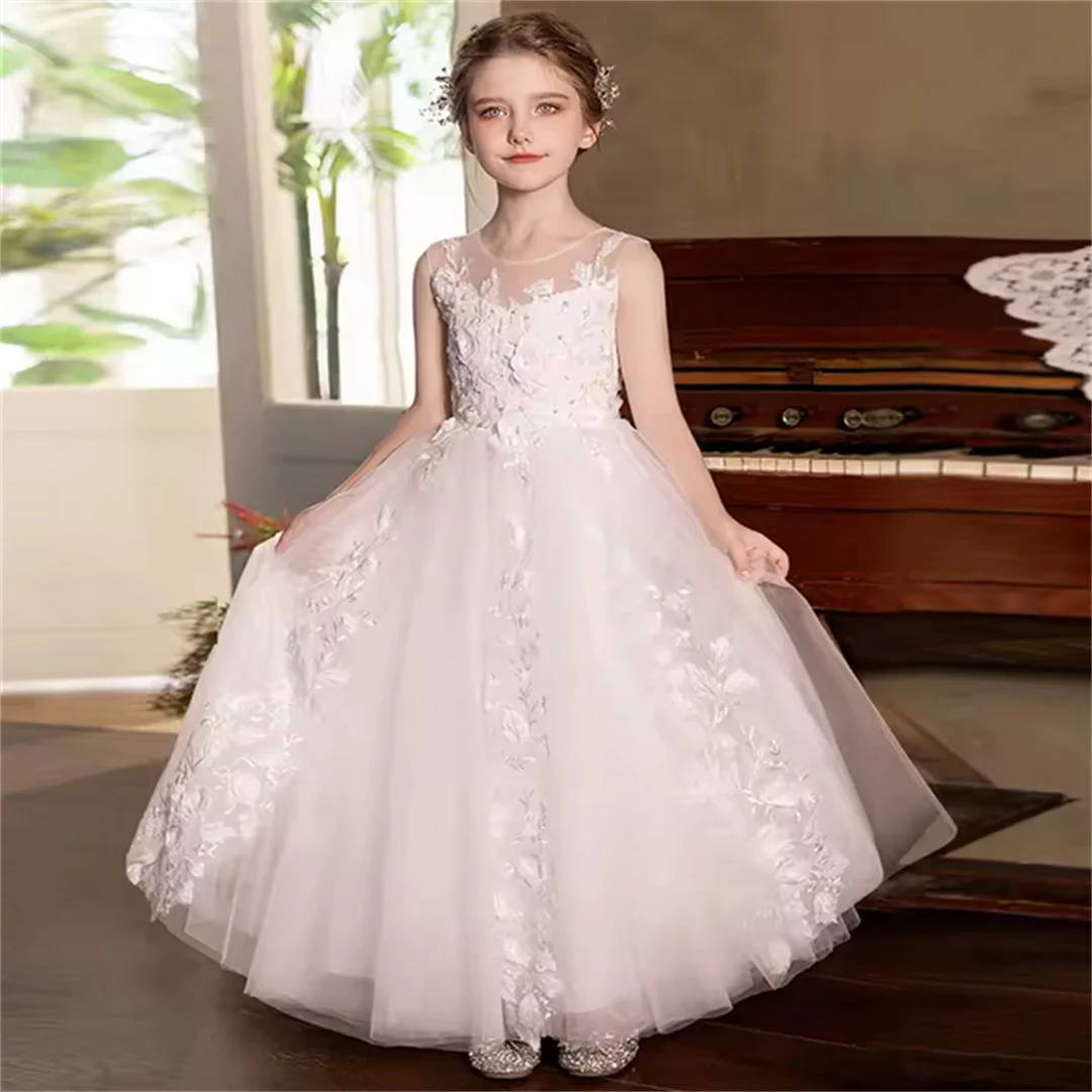 Blossoms Lace Flower Girl dress Can custom color size kids V-neck long skirt formal occasion prom wedding gala gown
Blossoms Lace Flower Girl dress Can custom color size kids V-neck long skirt formal occasion prom wedding gala gown