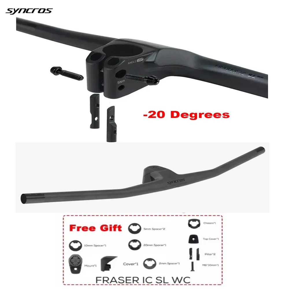 SYNCROS -20 Degrees FRASER IC SL WC For Sparks Frame 740MM Full Carbon Fibre Integrated Cockpit MTB Handlebar Titanium screws
SYNCROS -20 Degrees FRASER IC SL WC For Sparks Frame 740MM Full Carbon Fibre Integrated Cockpit MTB Handlebar Titanium screws